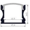 Aluminium Channel LP02 Surface Mounting Extrusion - Image 2