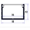 Aluminium Channel LP23 Surface Mounting Extrusion - Image 2