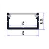 Aluminium Channel LP24 Surface Mounting Extrusion - Image 2