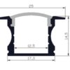 Aluminium Channel RS01 Recessed Extrusion - Image 2