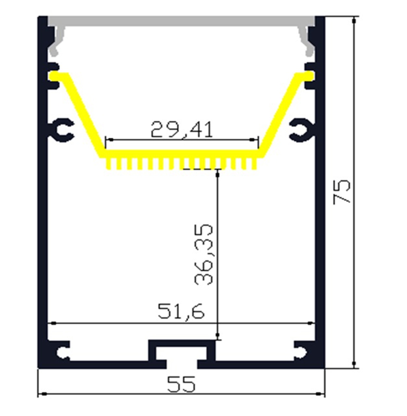 AL SP5575 Suspended Extrusion / Pendant Light / Corner Profile - Image 2